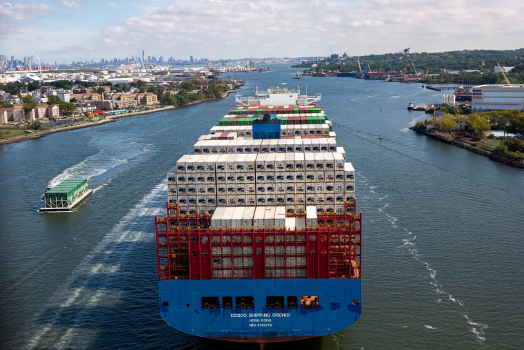     A large container ship 