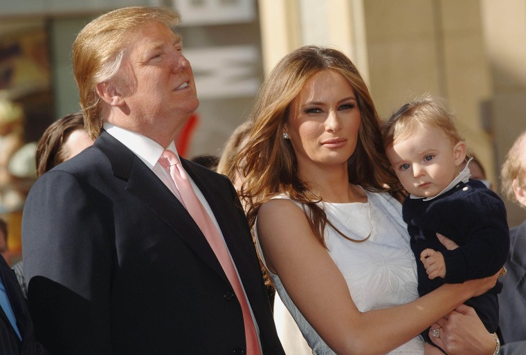 Donald Trump and Melania and son Baron received a Star on the Hollywood Walk of Fame In Los Angeles on Jan. 16, 2007.