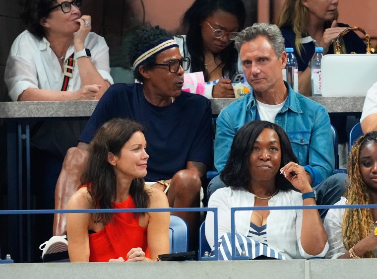 Chris Ivery, Tony Goldwyn, Bellamy Young and Shonda Rhimes compete on Day 7 of the 2024 US Open.