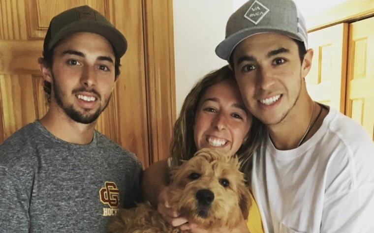 Katie Gaudreau with her brothers Johnny and Matthew Gaudreau.