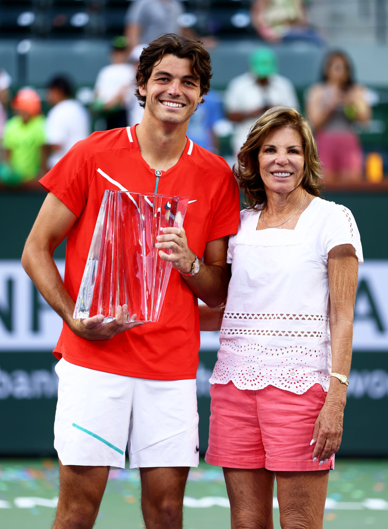 Taylor Fritz and mom Kathy May.