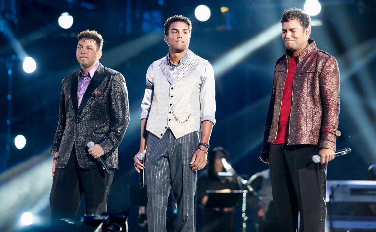 Taj Jackson, TJ Jackson and Tarryl Jackson of T3 perform at the "Michael Forever Tribute Concert."