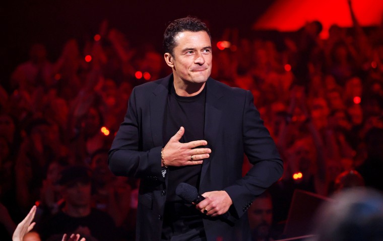 Orlando Bloom on stage during the 2024 MTV Video Music Awards.