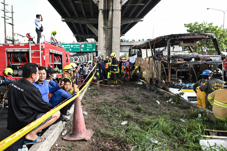 25 feared dead after school bus catches fire in Thailand