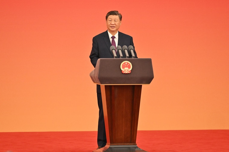 Chinese President Xi Jinping said on Monday that no challenges could stop the country from moving forward and reiterated Beijing's goals of reunification with Taiwan.