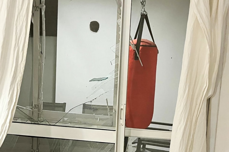 Images of damage within residents' homes in Hod HaSharon, Israel following the Iranian attack on Oct. 1, 2024. 