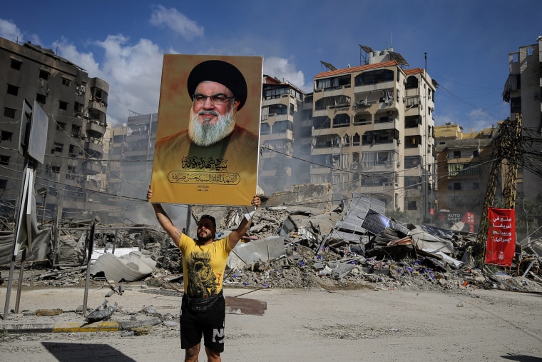 pro-Iranian Hezbollah supporter in Beirut