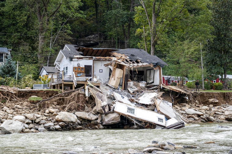 Damaged structures.