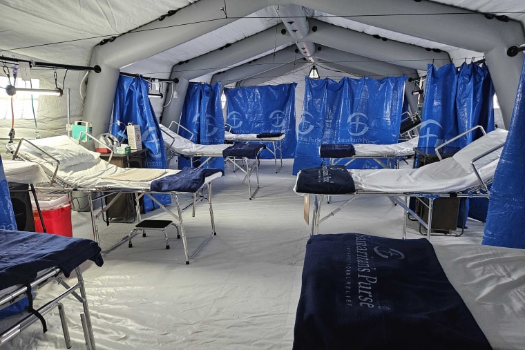 Field hospitals set up to treat North Carolina storm victims sit mostly empty