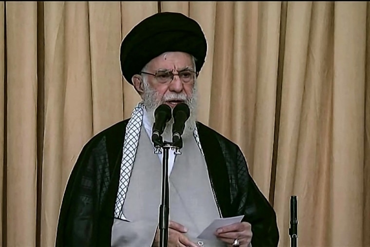 During the sermon, Khamenei hailed Iran-backed armed groups Hezbollah and Hamas, which are both fighting Israel. 