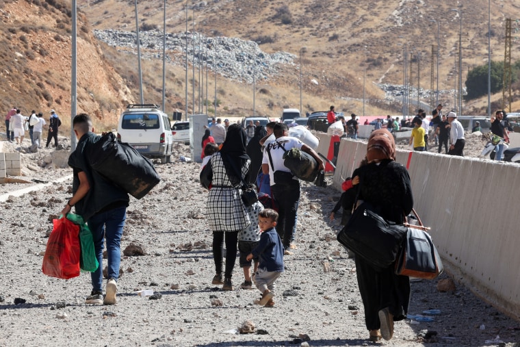 Aftermath of an Israeli strike at Lebanon's Masnaa border crossing with Syria