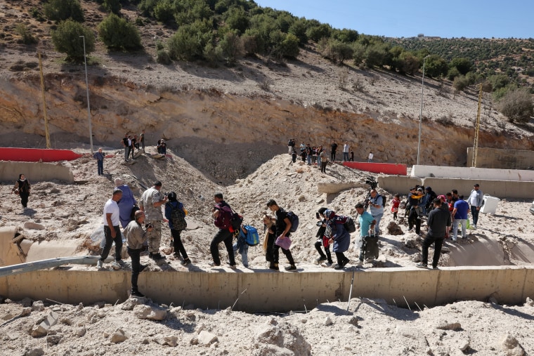 Aftermath of an Israeli strike at Lebanon's Masnaa border crossing with Syria