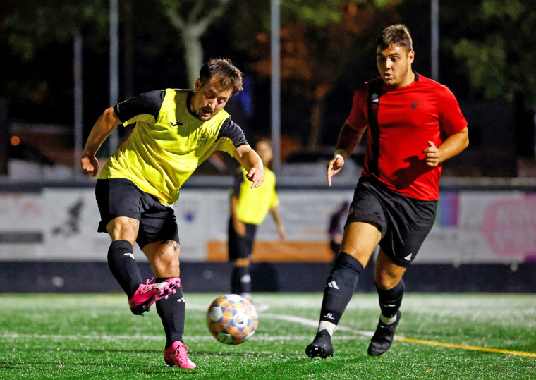 Fenix player Unai De Antonio Gonzalez, left, during the team's first official soccer match on Sept. 21, 2024.