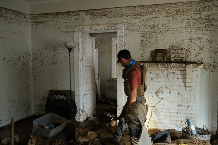 Destroyed home after Helene in North Carolina