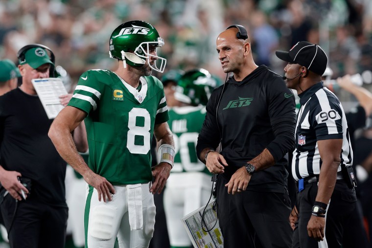 Aaron Rodgers on accusations he wanted Jets coach Robert Saleh fired: ‘Patently false’