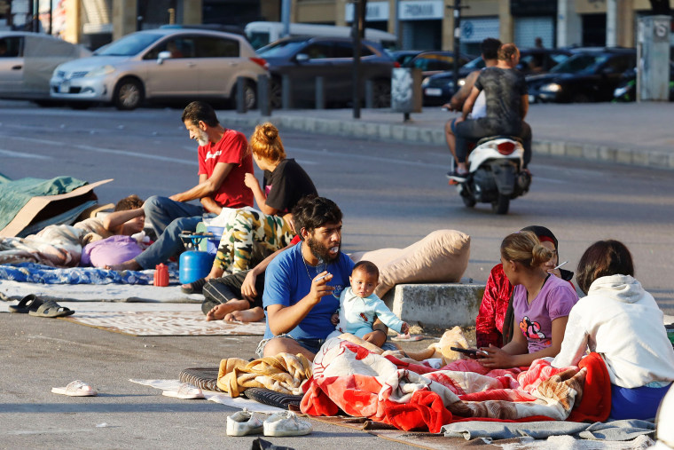 Internally displaced people gather in Beirut Martyrs' Square amid Israel-Hezbollah conflict, Lebanon - 09 Oct 2024