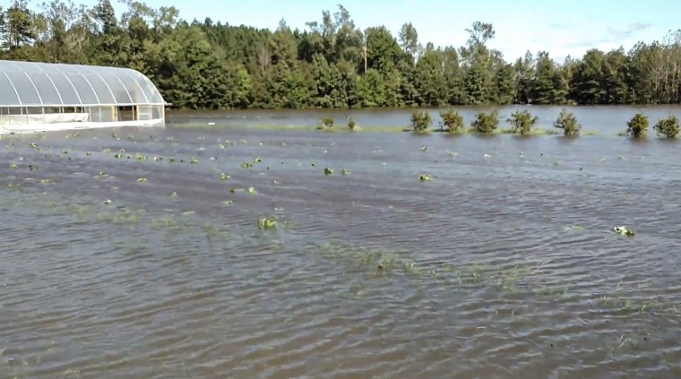 Conetoe Family Life Center in Conetoe, N.C., after Hurricane Helene on Sept. 28, 2024.