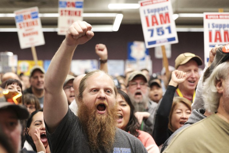 Boeing strike enters second month as workers rally in Seattle