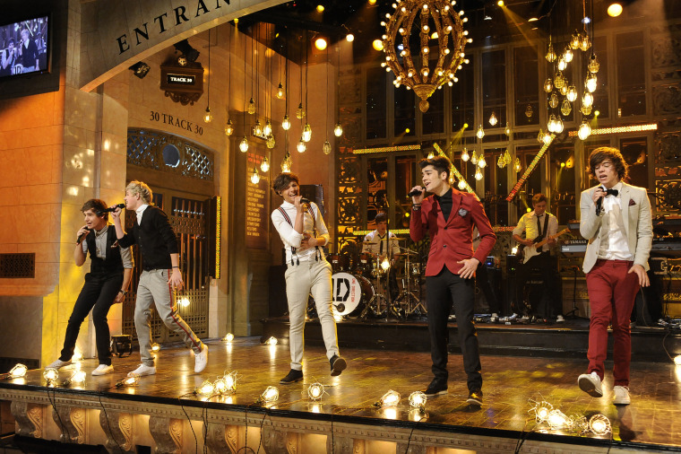 One Direction performs on SNL on April 7, 2012.