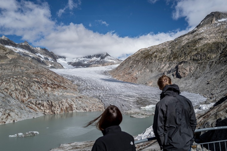 A snowy winter provided no respite for Switzerland's glaciers, which shed 2.4 percent of their volume over the past year, with sand blown in from the Sahara accelerating the summer melt. 