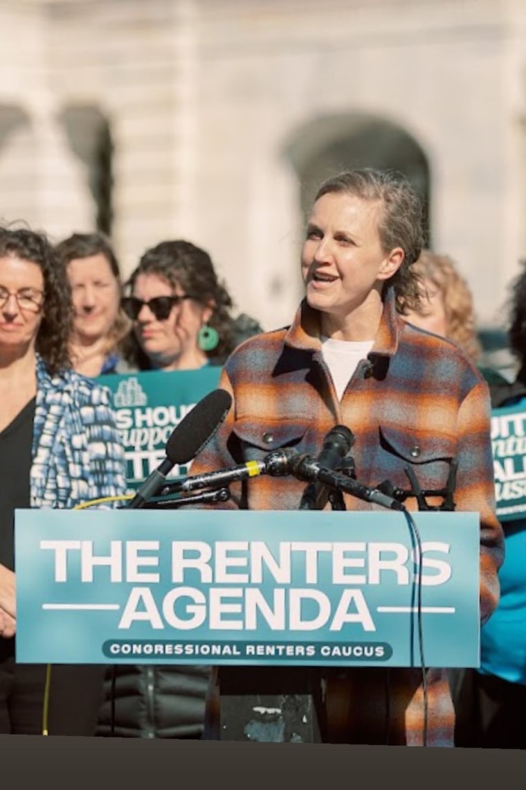 Housing advocates at the protest.