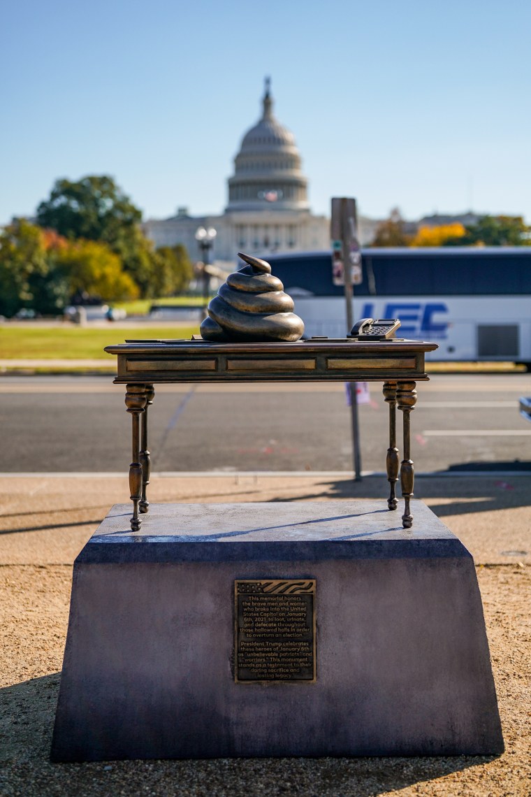 An art installation depicting feces on former House Speaker Nancy Pelosi's desk.