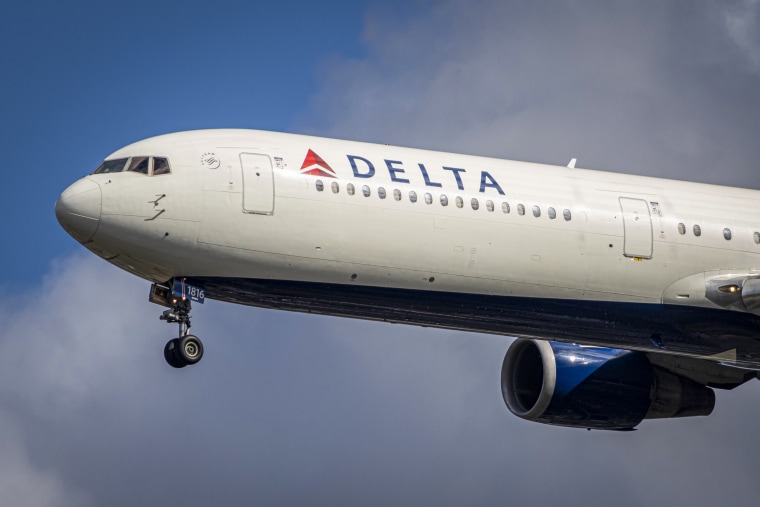 Delta airplane on the air.