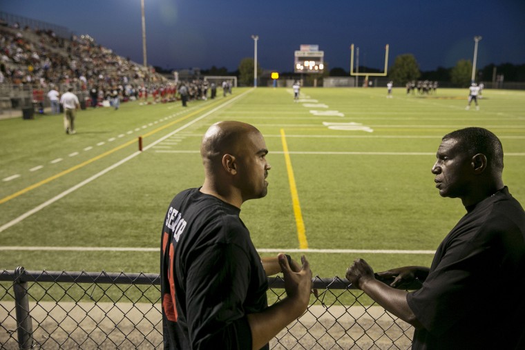 Texas Democratic Congressional Candidate Colin Allred Watches Football Game At Former High School