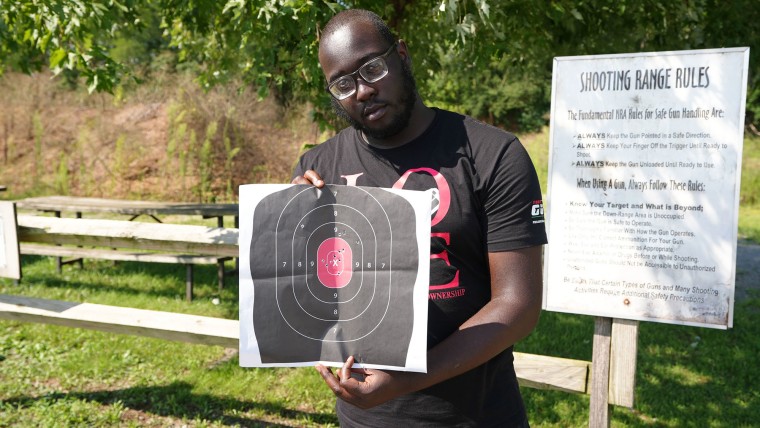 Isaiah Stanton at the shooting range.