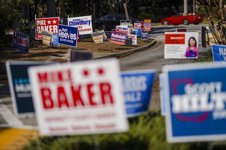 Promotional lawn signs.