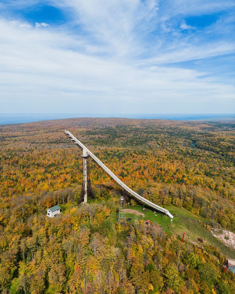 Take it a bird's eye view of autumn's glory from Copper Peak's Adventure Ride.