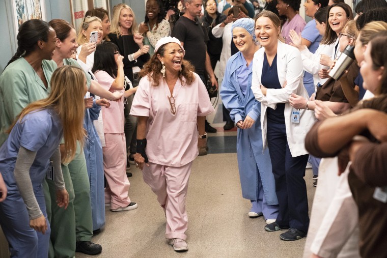 Debbie Allen, Elisabeth Finch, and Camilla Luddington in Grey's Anatomy episode "Silent All These Years."