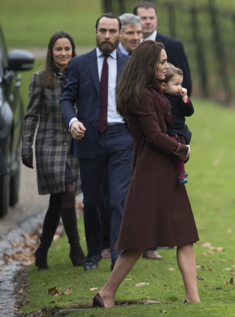 Pippa, James and Kate Middleton.