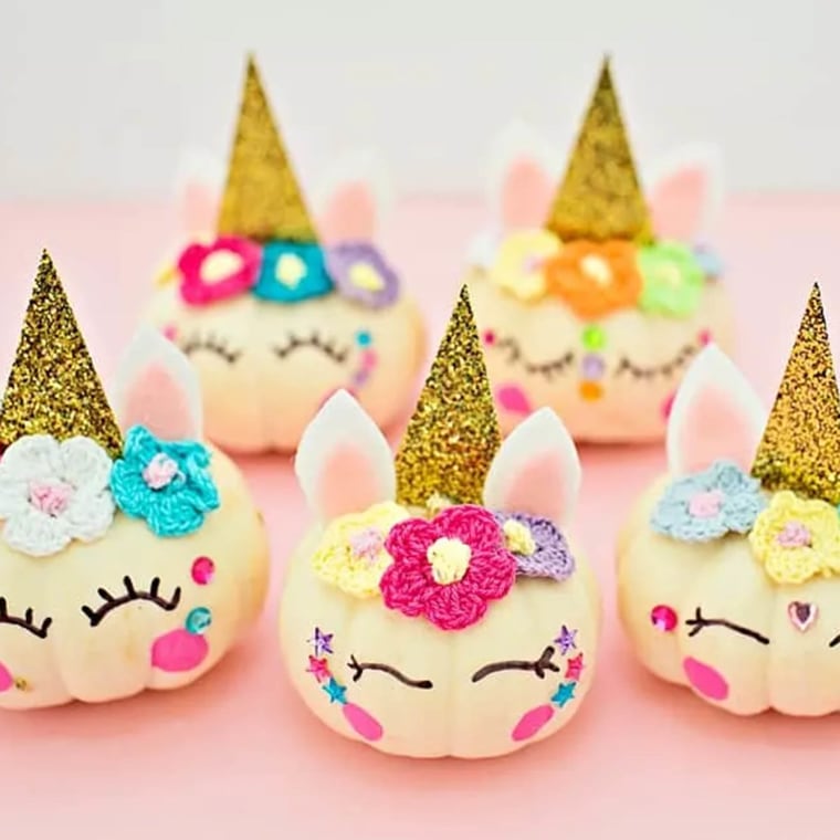 Mini unicorn pumpkins