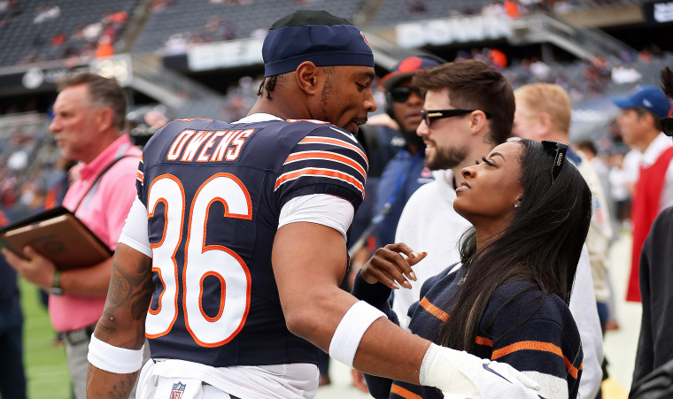 Simone Biles and Jonathan Owens.