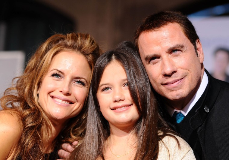 Kelly Preston, Ella Bleu Travolta and John Travolta