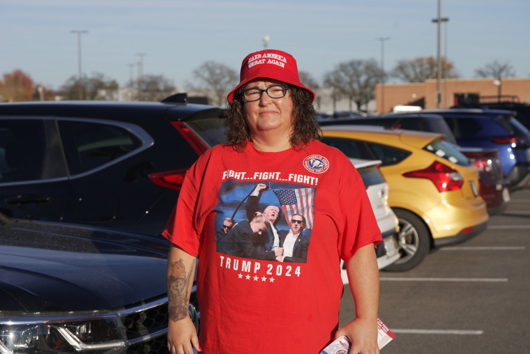 Trump supporter Lisa Chaffee in Franklin County, Ohio, on Nov. 4, 2024.