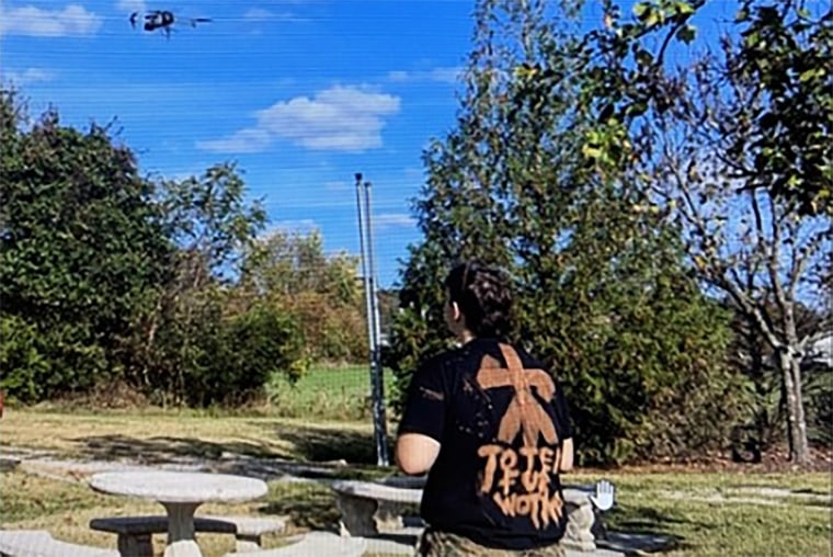 Skylar Philippi flew a drone before being indicted by the Justice Department for allegedly planning an attack on a Nashville energy facility. 