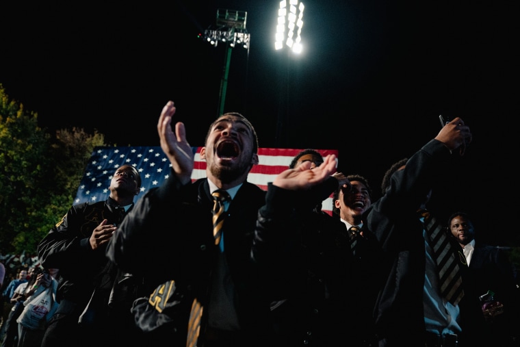 A participant cheers