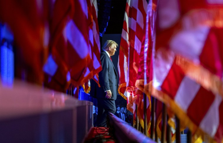 Donald Trump at an election night watch party