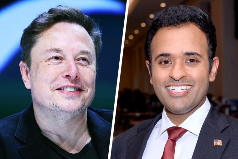 Elon Musk, Vivek Ramaswamy politics political smile happy