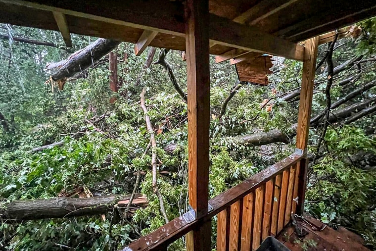 Damage in mobile home.