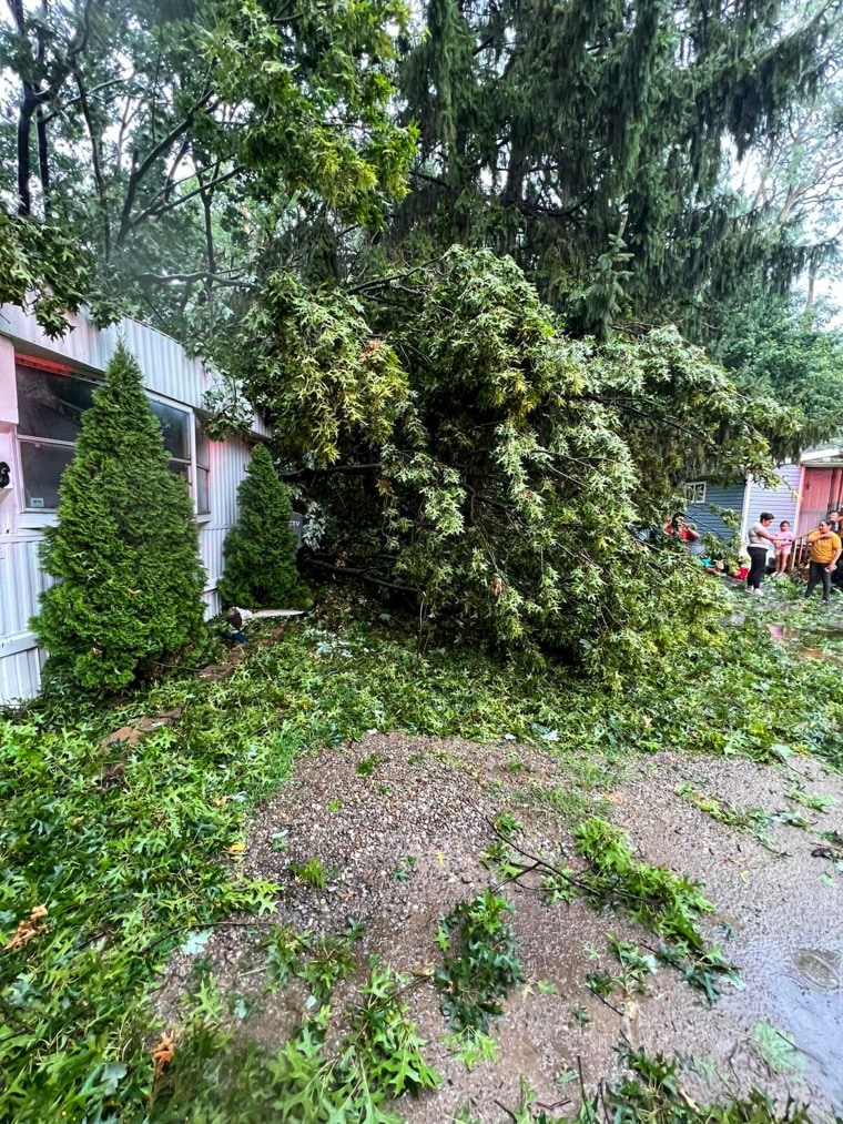 Damage in mobile home.