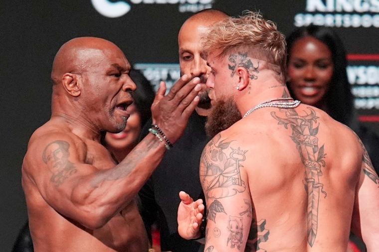 Image: mike tyson slap jake paul weigh in weigh-in