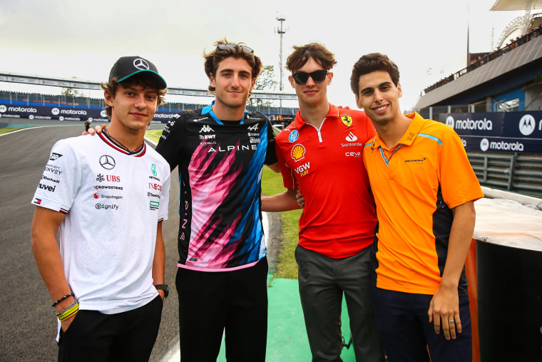 Kimi Antonelli, Jack Doohan, Oliver Bearman y Gabriel Bortoleto