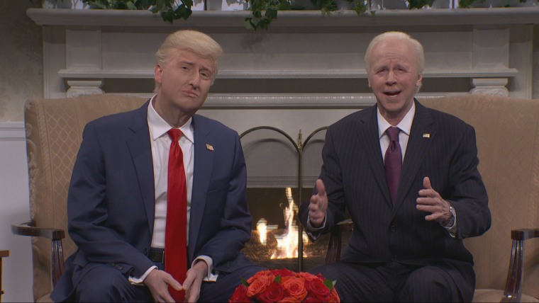 James Austin Johnson as President-elect Donald Trump, left, and Dana Carvey as President Joe Biden on "Saturday Night Live."