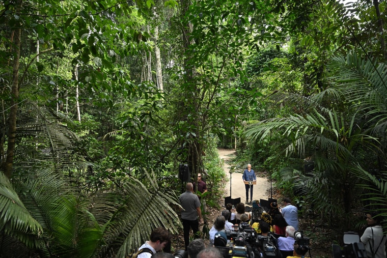 President Biden signs a proclamation designating Nov. 17 as International Conservation Day as he visits the Amazon Rainforest in Manaus, Brazil.
