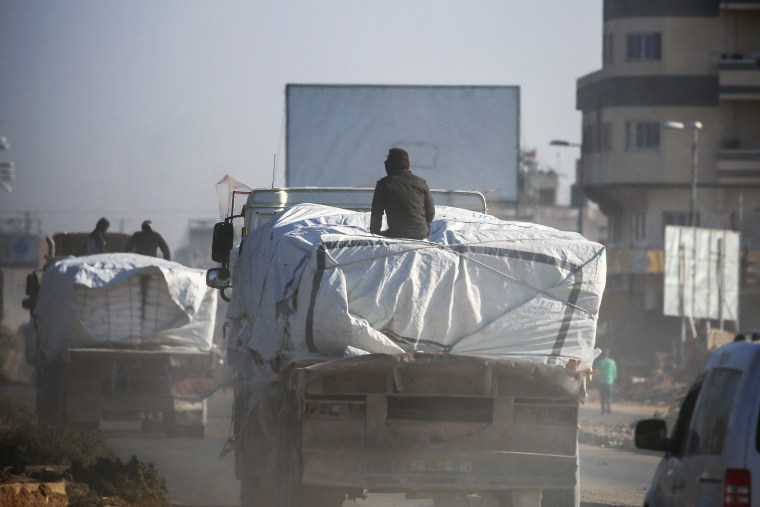 Gaza Aid Trucks in Deir el-Balah