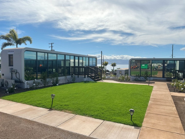 Temporary homes in Lahaina, Hawaii.