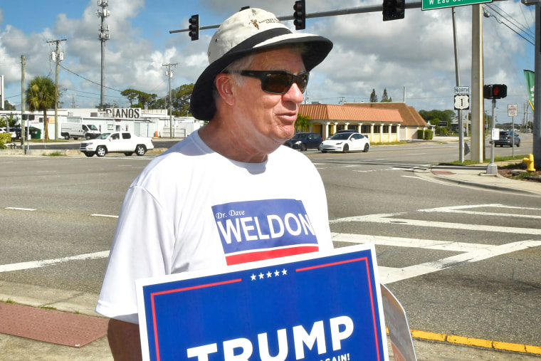 Dr. Dave Weldon, who served in Congress from 1995-2009, at a gathering for Donald Trump on July 14, 2024 in Melbourne, Fla. 